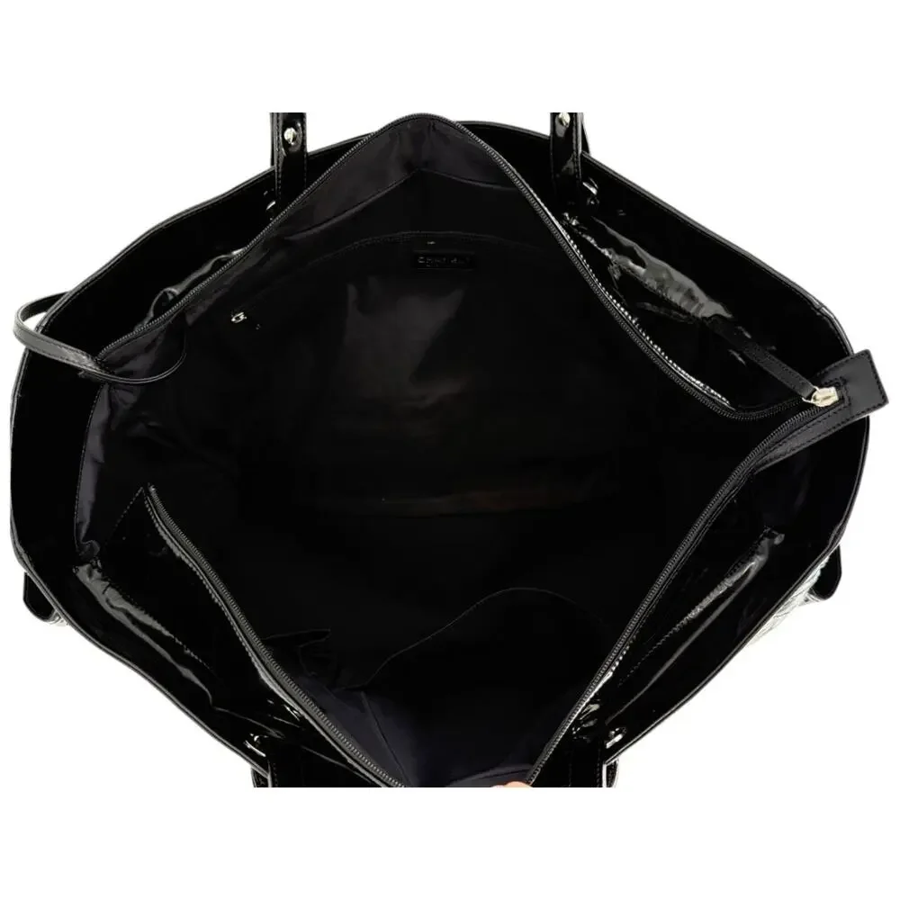 Chanel Paris-Biarritz XL Tote in Black Patent Vinyl